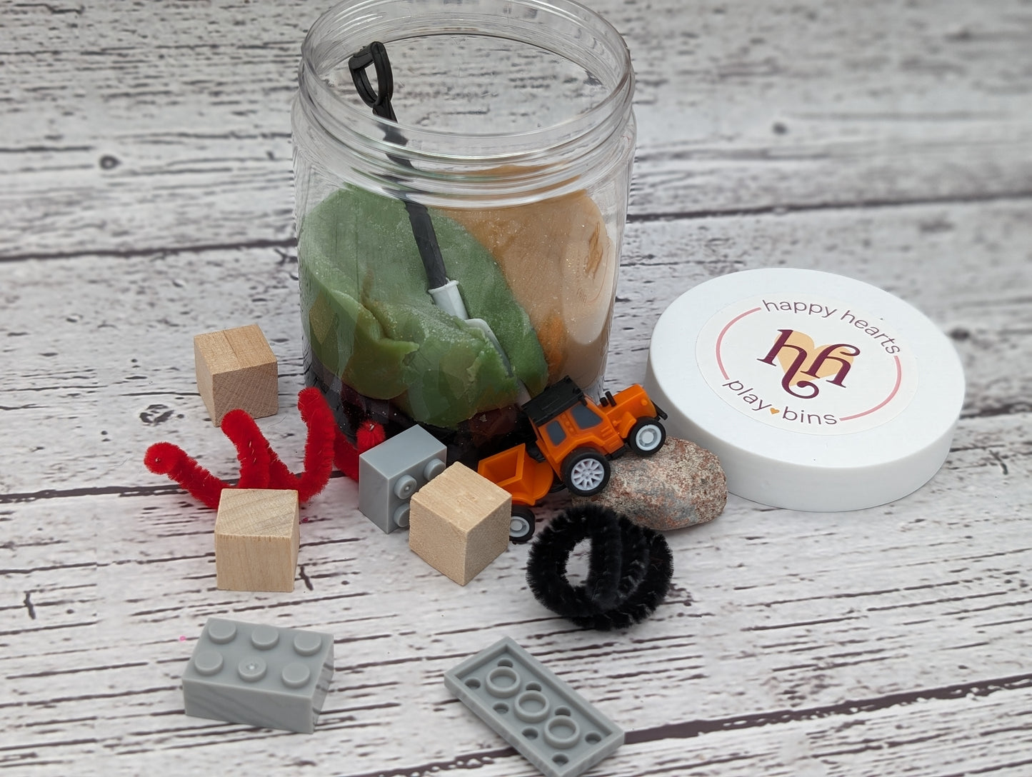 Construction Play Dough Jar