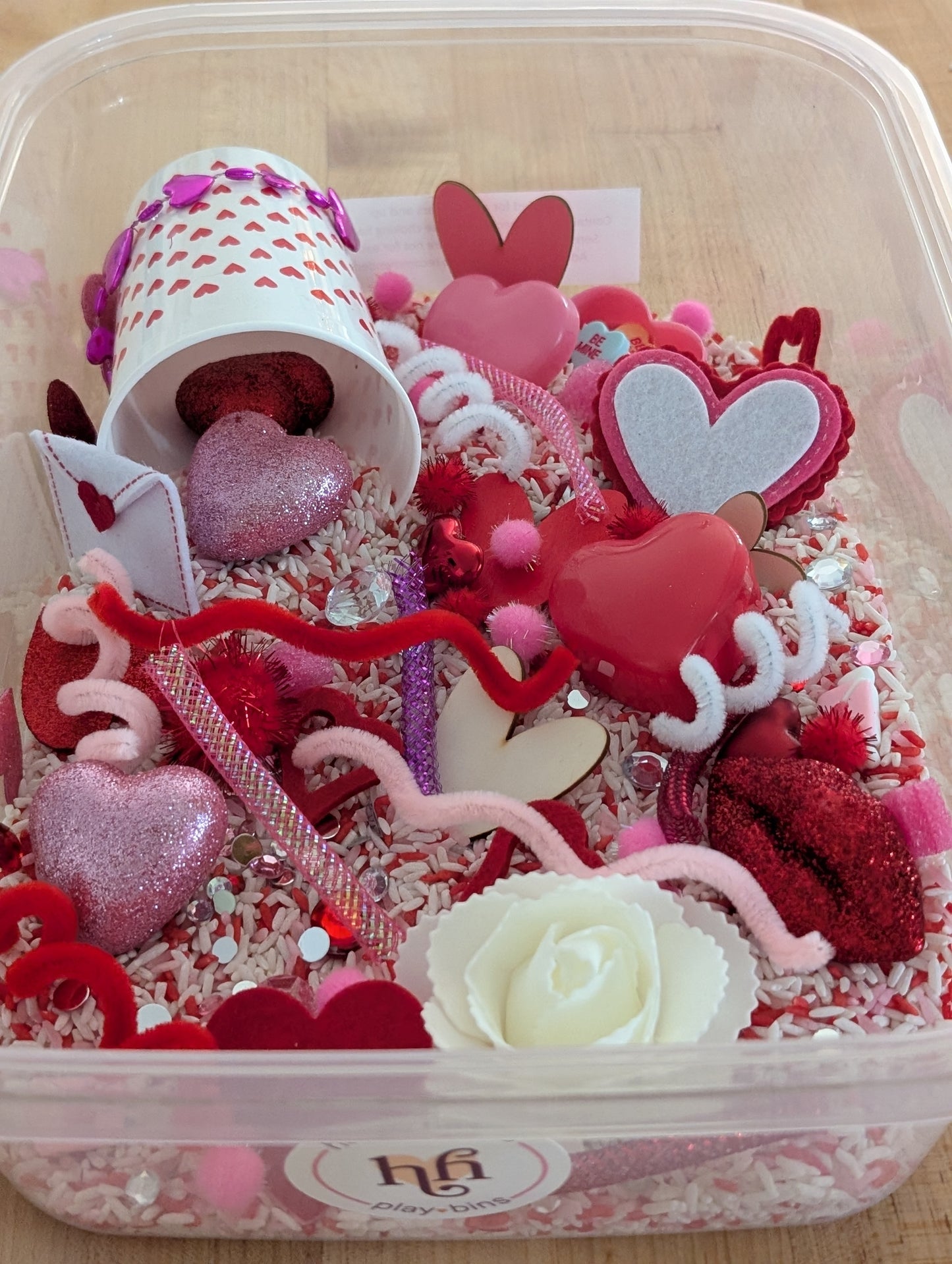 Valentine's Day Rice Sensory